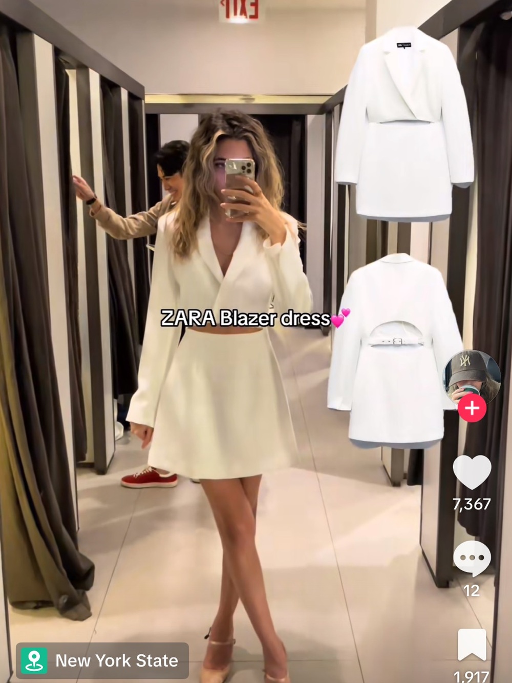 ZARA White Blazer Mini Dress